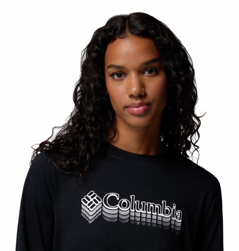 Жіночий лонгслів Columbia Rolling Bend Graphic LS Crew 2135231 - Зображення №4