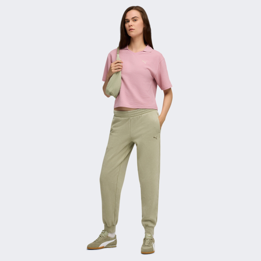 Брюки жіночі PUMA ESS ELEVATED Wash Sweatpants Lux Army 68810482 - Зображення №3