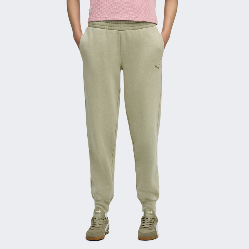 Брюки жіночі PUMA ESS ELEVATED Wash Sweatpants Lux Army 68810482 - Зображення №2