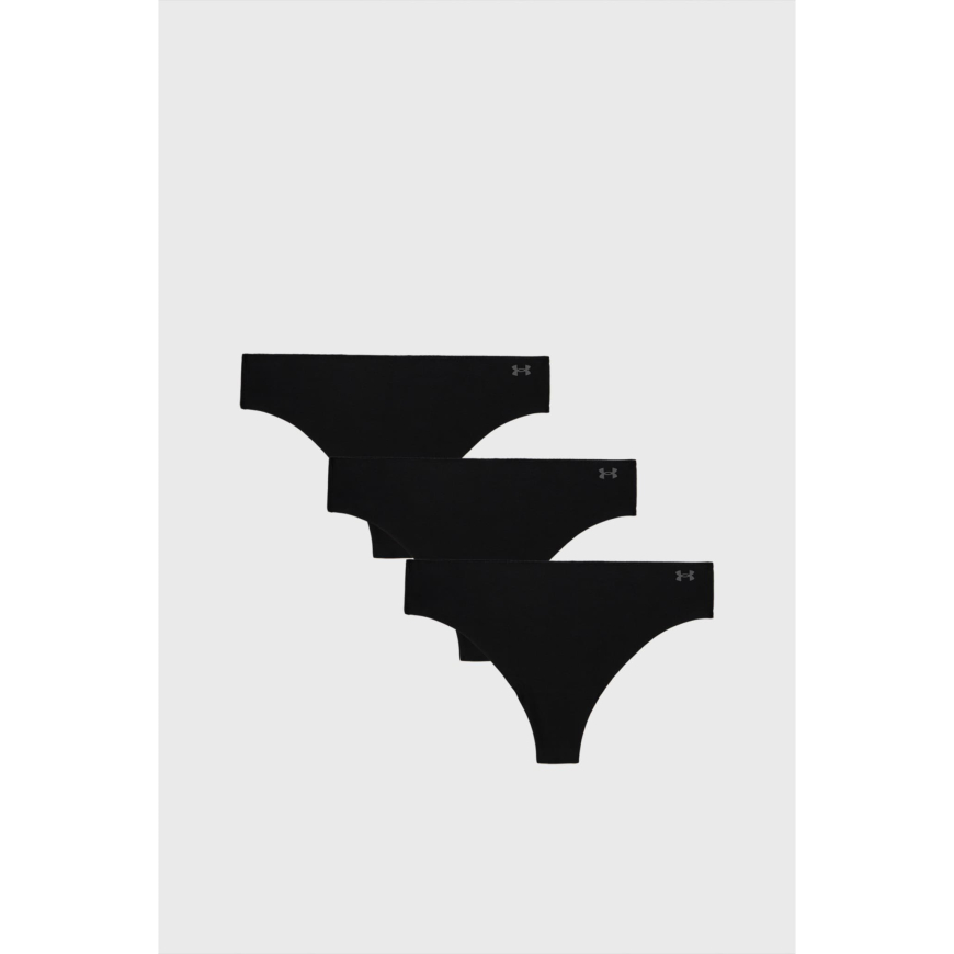 Жіночі чорні трусики (3 шт) Under Armour  Pure Stretch NS THONG 1383893-001 - Зображення